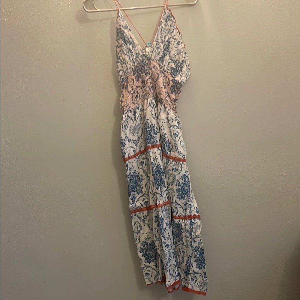 Papillon Blanc Blue and White Floral Dress